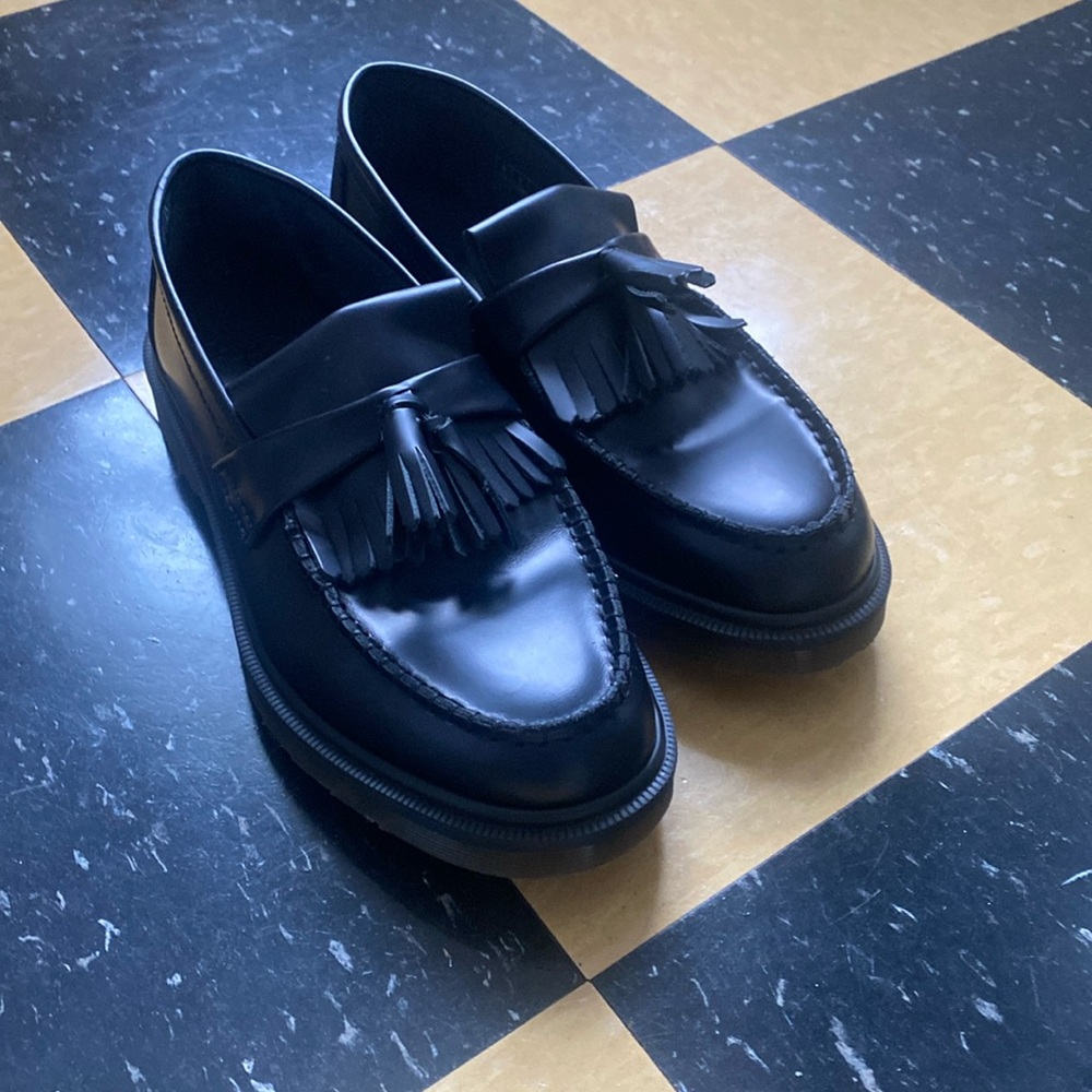 Doc Marten Adrian smooth leather tassel loafers.